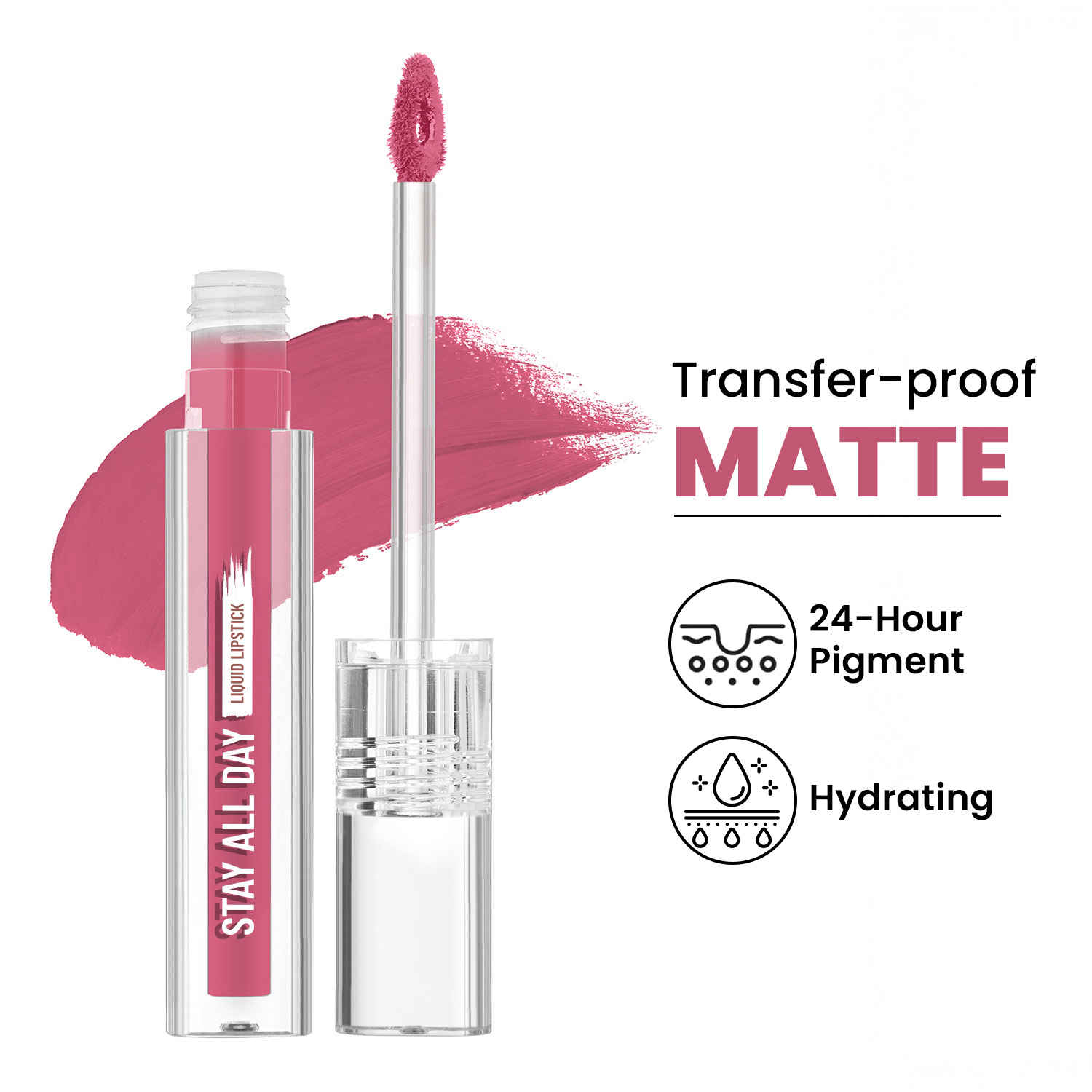 Buy Swiss Beauty Stay All Day Highly Pigmented Liquid Lipstick | Smudge-Proof and Transfer-Proof | 24 Hour Stay |Supple Pink - 2 gm - Purplle