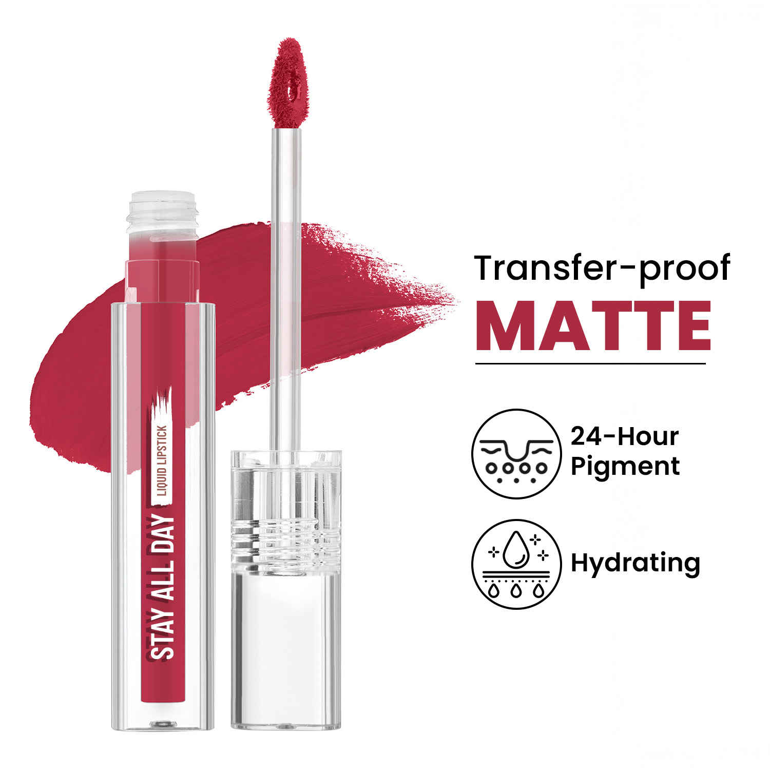 Buy Swiss Beauty Stay All Day Liquid Lipstick- 8 Signature red 2 gm - Purplle