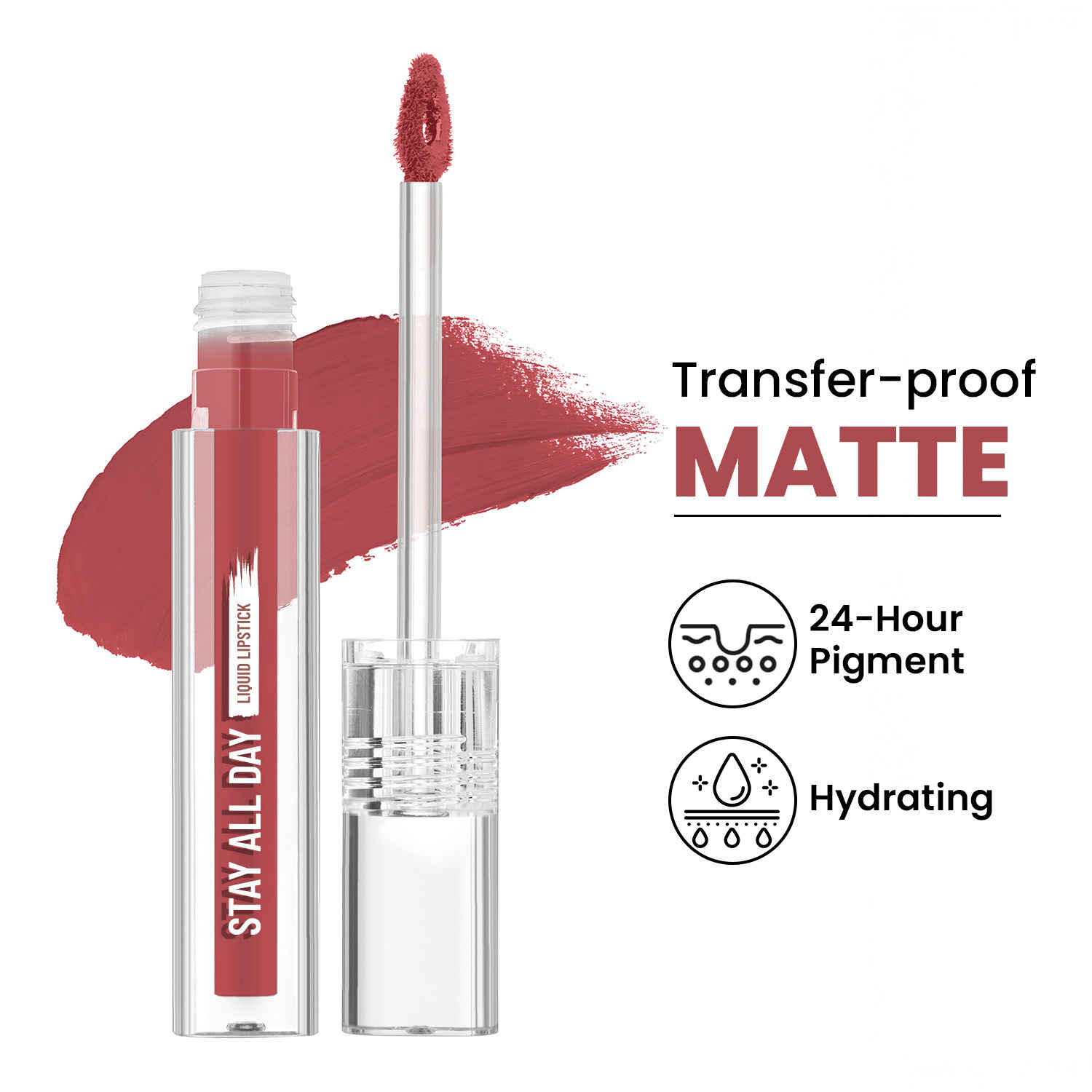 Buy Swiss Beauty Stay All Day Liquid Lipstick- 3 Almond Pink 2 gm - Purplle