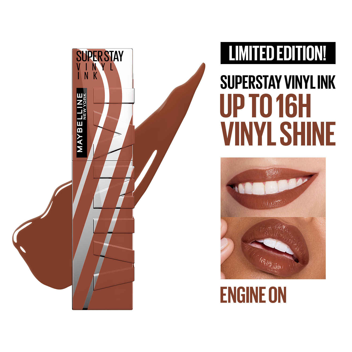 Buy Maybelline Super Stay Vinyl Ink High Shine Racing Liquid Lipstick | 16HR Transferproof | Helmet-proof, Wind-proof, Sweat-proof - Engine On, 4.2 gm - Purplle
