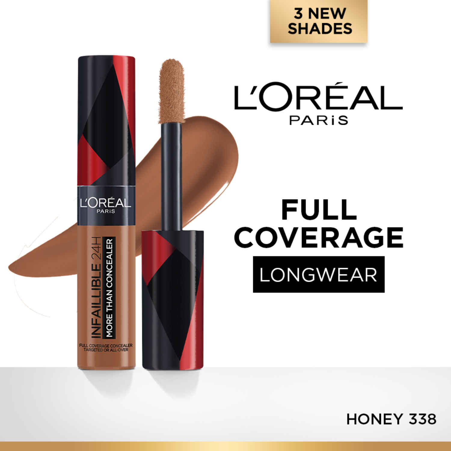 Buy L'Oreal Paris Infallible Full Wear More Than Concealer with Waterproof Formula, Long-lasting - 338, 10 ml - Purplle