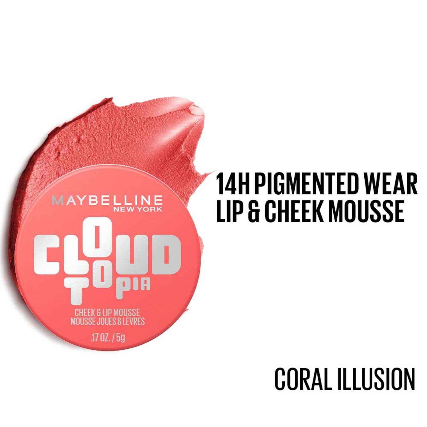 Buy Maybelline Cloudtopia Cheek & Lip Mousse Blush | Lightweight, Pigmented Mousse in Coral Illusion, 5 gm - Purplle