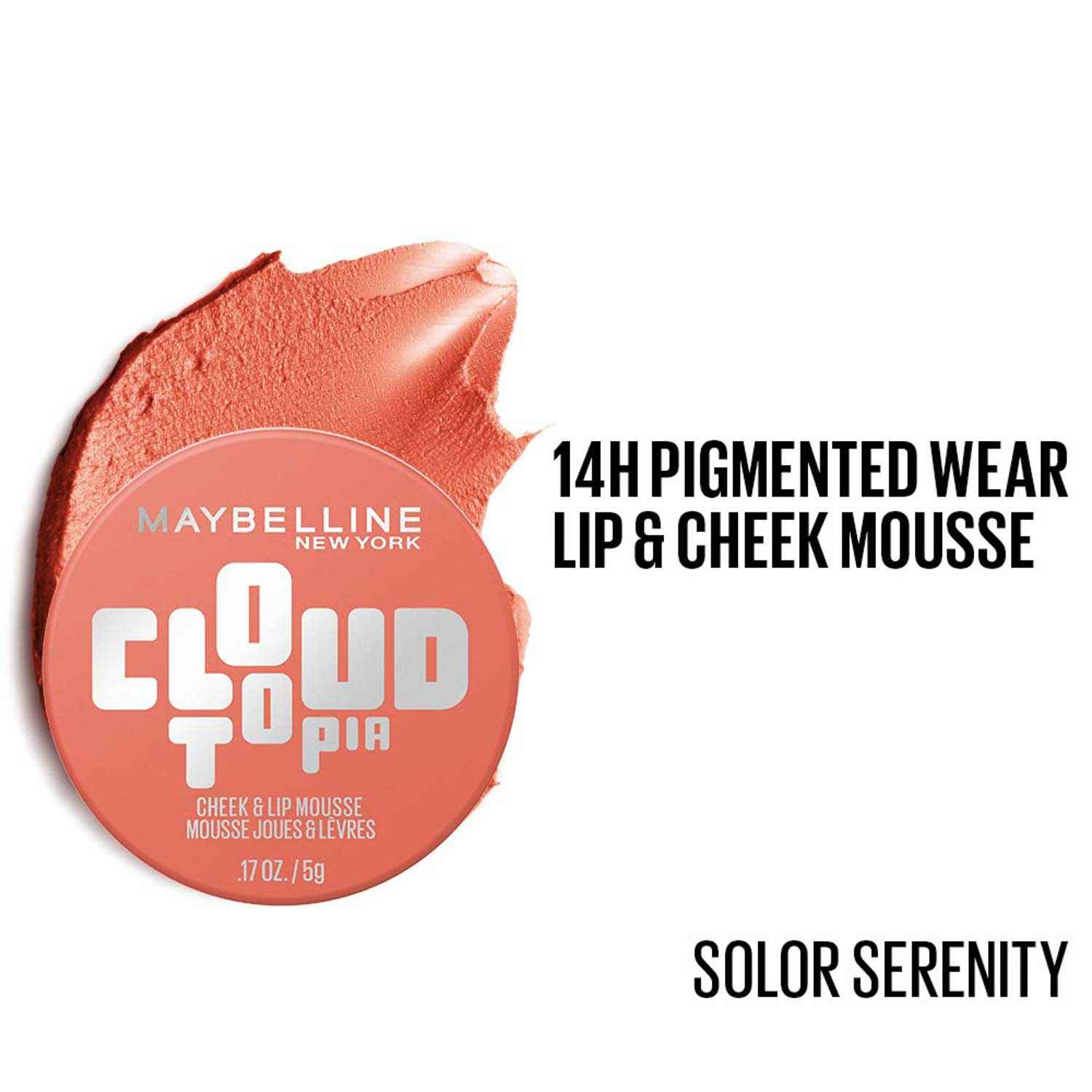 Buy Maybelline Cloudtopia Cheek & Lip Mousse Blush | Lightweight, Pigmented Mousse in Solor Serenity, 5 gm - Purplle