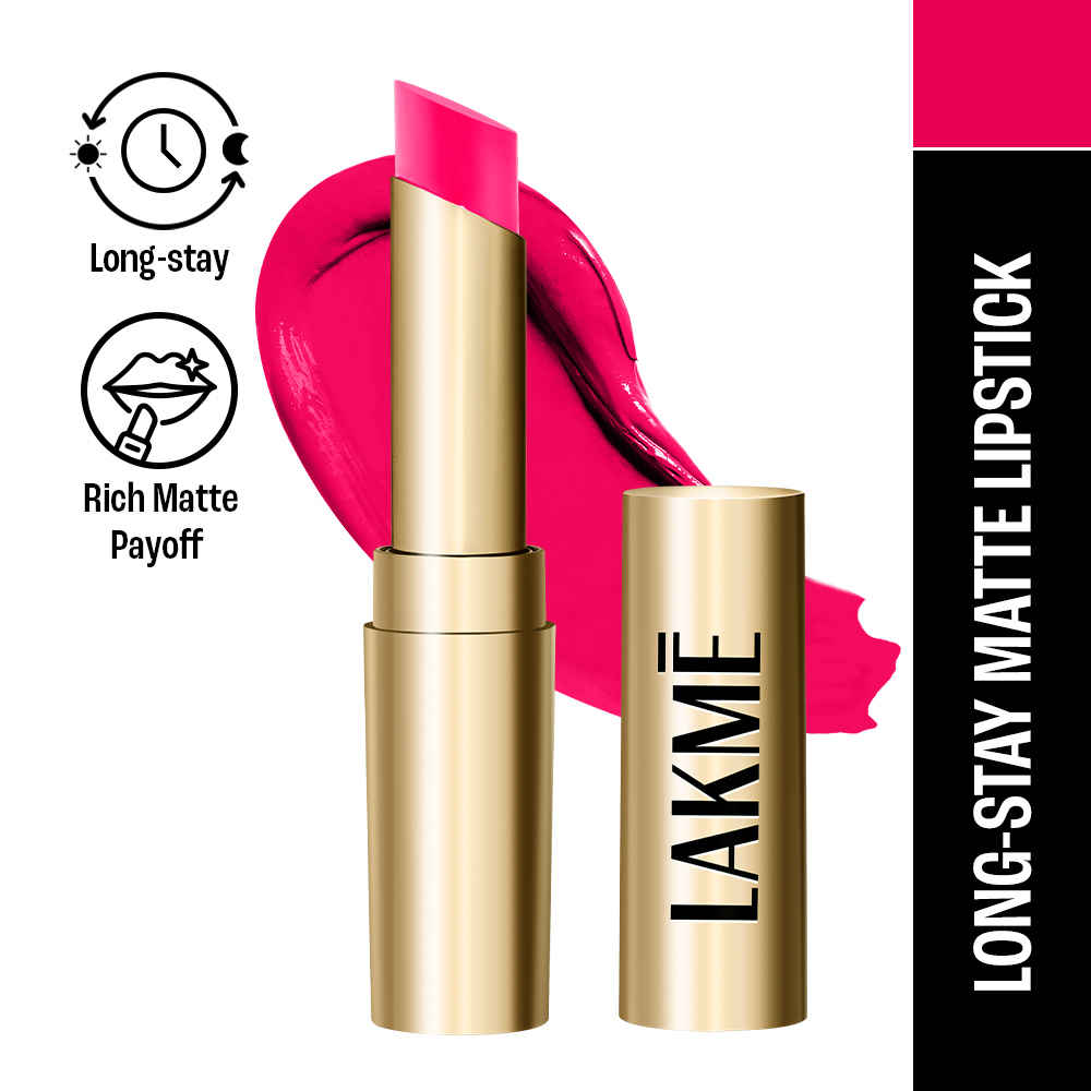 Buy LAKME Bejewel 3D Matte Slim Bullet Lipstick, with Vitamin E, for Hydrated Lips- Pink Passion- 3.4 gm - Purplle