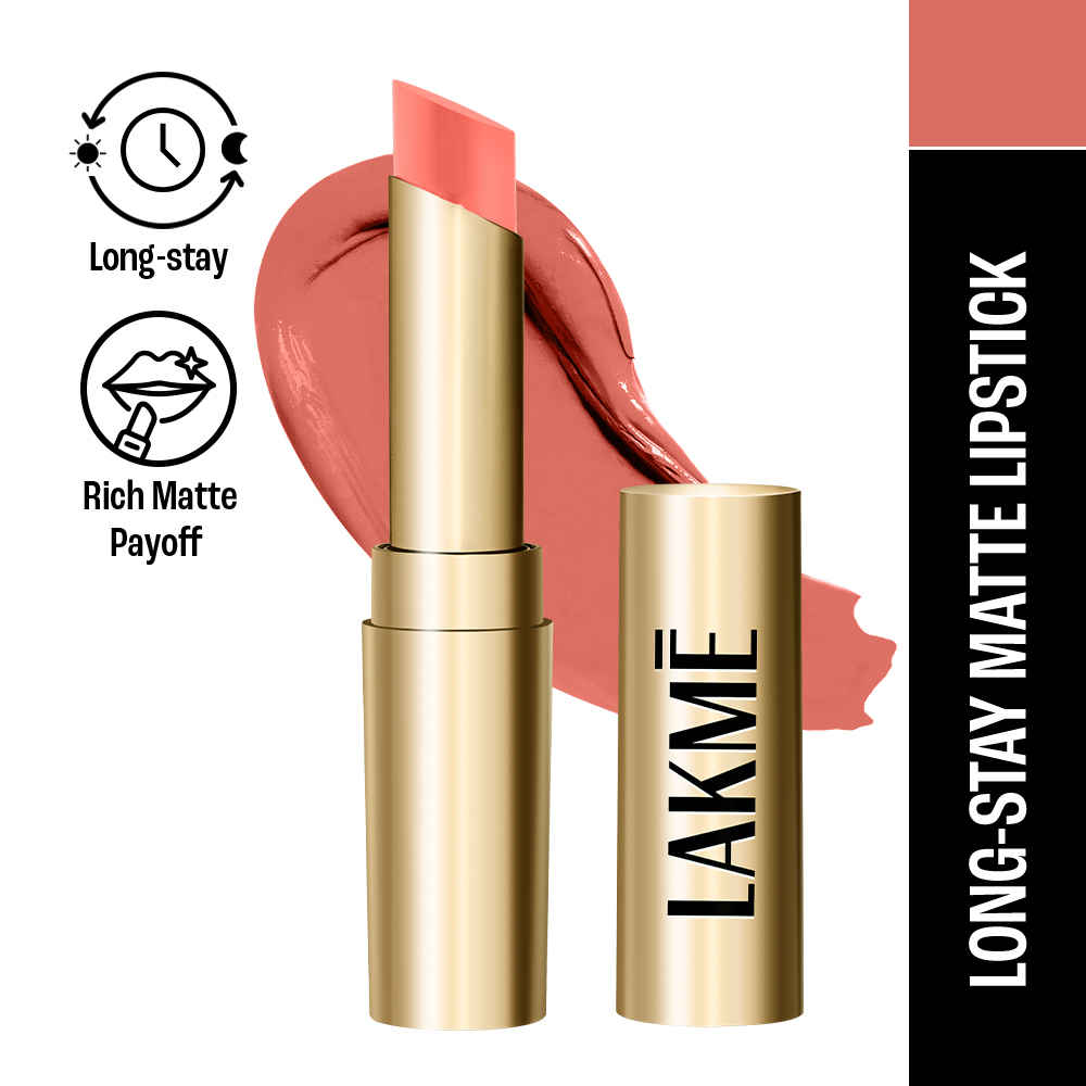 Buy LAKME Bejewel 3D Matte Slim Bullet Lipstick, with Vitamin E, for Hydrated Lips- Nude Trip- 3.4 gm - Purplle