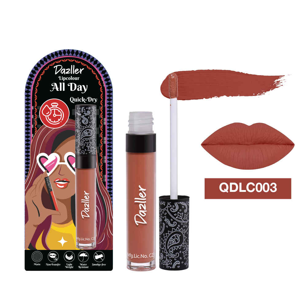 Buy Dazller All Day Lip Colour Quick Dry | Long-Stay | Lightweight | Matte Lipstick for Women | Enriched with Kokum Butter |QDLC003 Autumnspice | Nude | 6 gm - Purplle