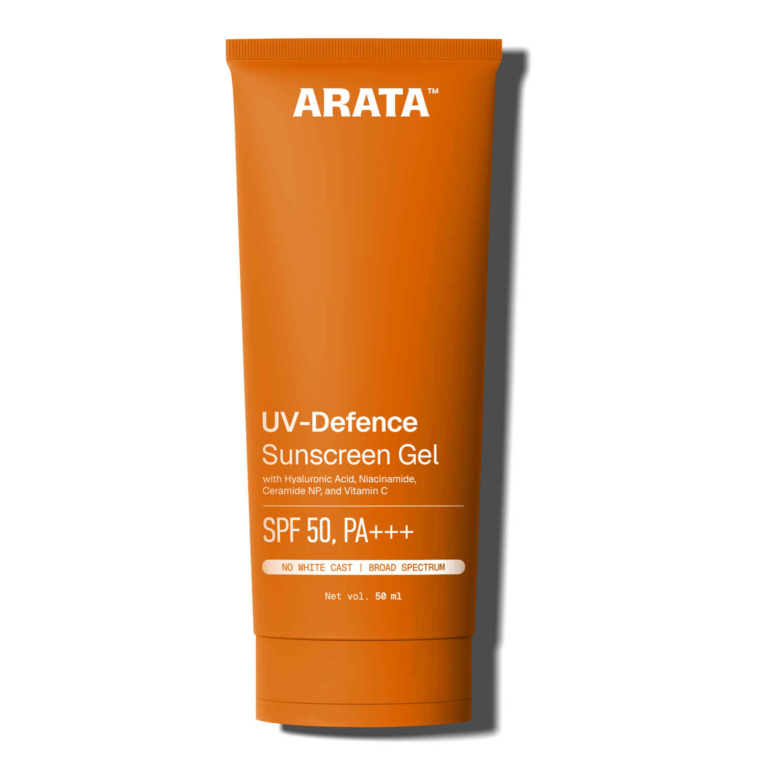 Buy Arata Sunscreen Gel, Ultra Light & Balancing, For Broad Spectrum UVA & UVB Protection (50 ML) | SPF 50+ & PA+++ | With Pomegranate & Red Raspberry | All Skin Types | All-Natural, Non-Toxic - Purplle