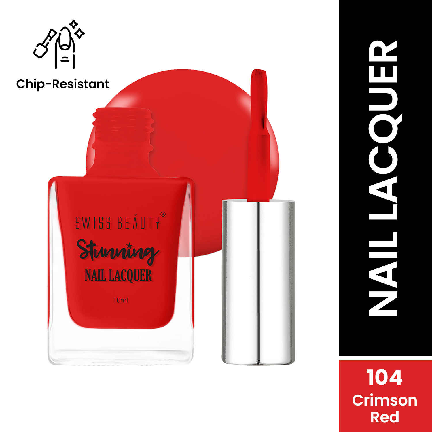 Buy Swiss Beauty Stunning Nail Lacquer - 10 ml, Crimson Red - Purplle