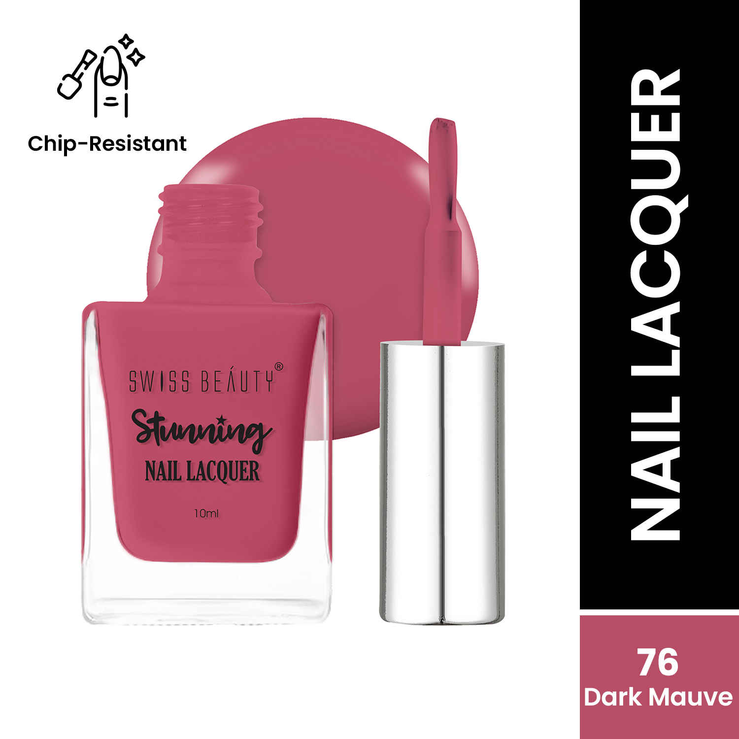 Buy Swiss Beauty Stunning Nail Lacquer - 10 ml, Shade 76 - Purplle