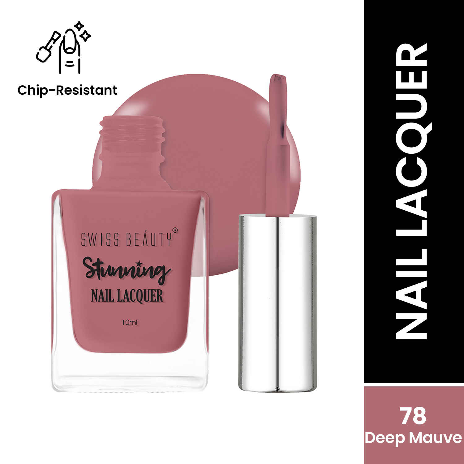 Buy Swiss Beauty Stunning Nail Lacquer - 10 ml, Shade 78 - Purplle