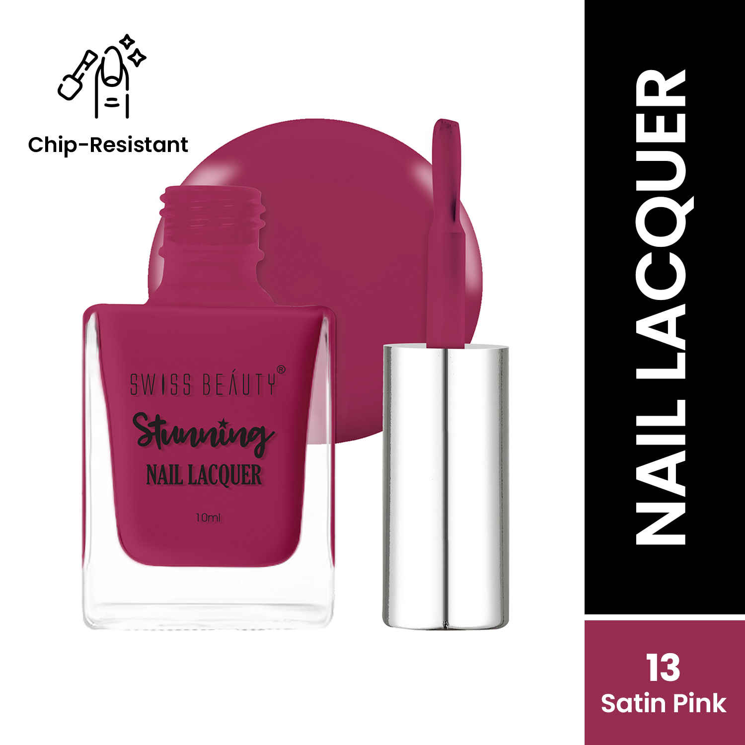 Buy Swiss Beauty Stunning Nail Lacquer 13 Satin Pink (10 ml) - Purplle