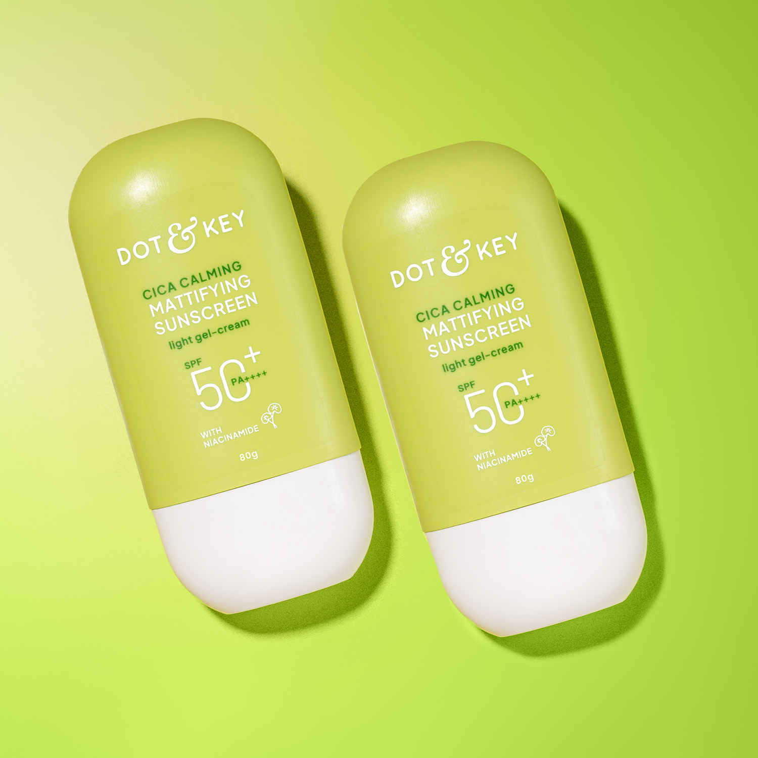 Buy Dot & Key CICA Claming Mattifying Sunscreen with SPF 50 PA+++ with Niacinamide | Face Sunscreen for Oily, Acne Prone & Sensitive Skin | 80 gm - Pack of 2 - Purplle