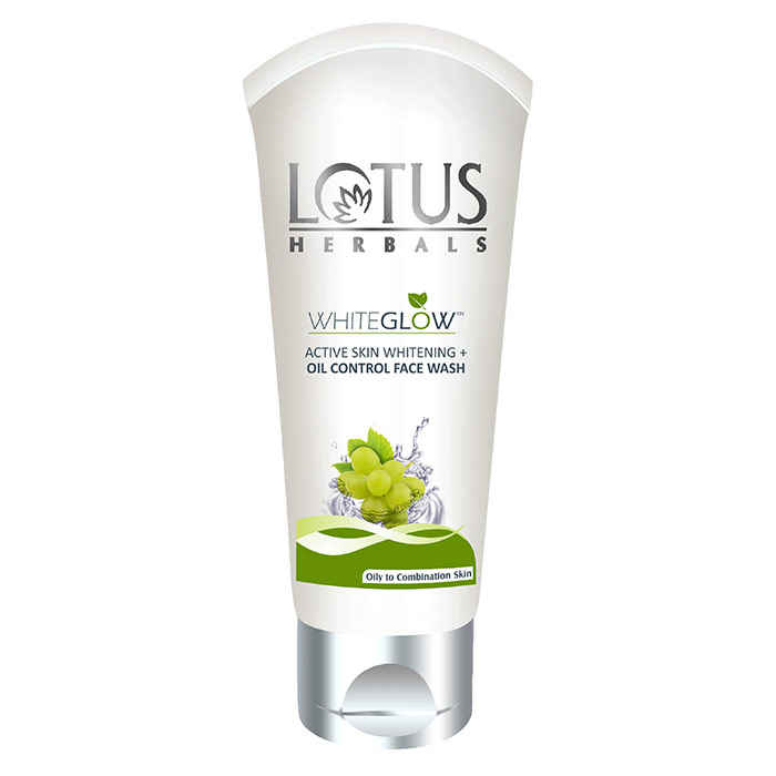Buy Lotus Herbals Whiteglow Active Skin Whitening & Oil Control Face Wash | With Green Tea Extract | Brightens Skin | For All Skin Types | 50g - Purplle