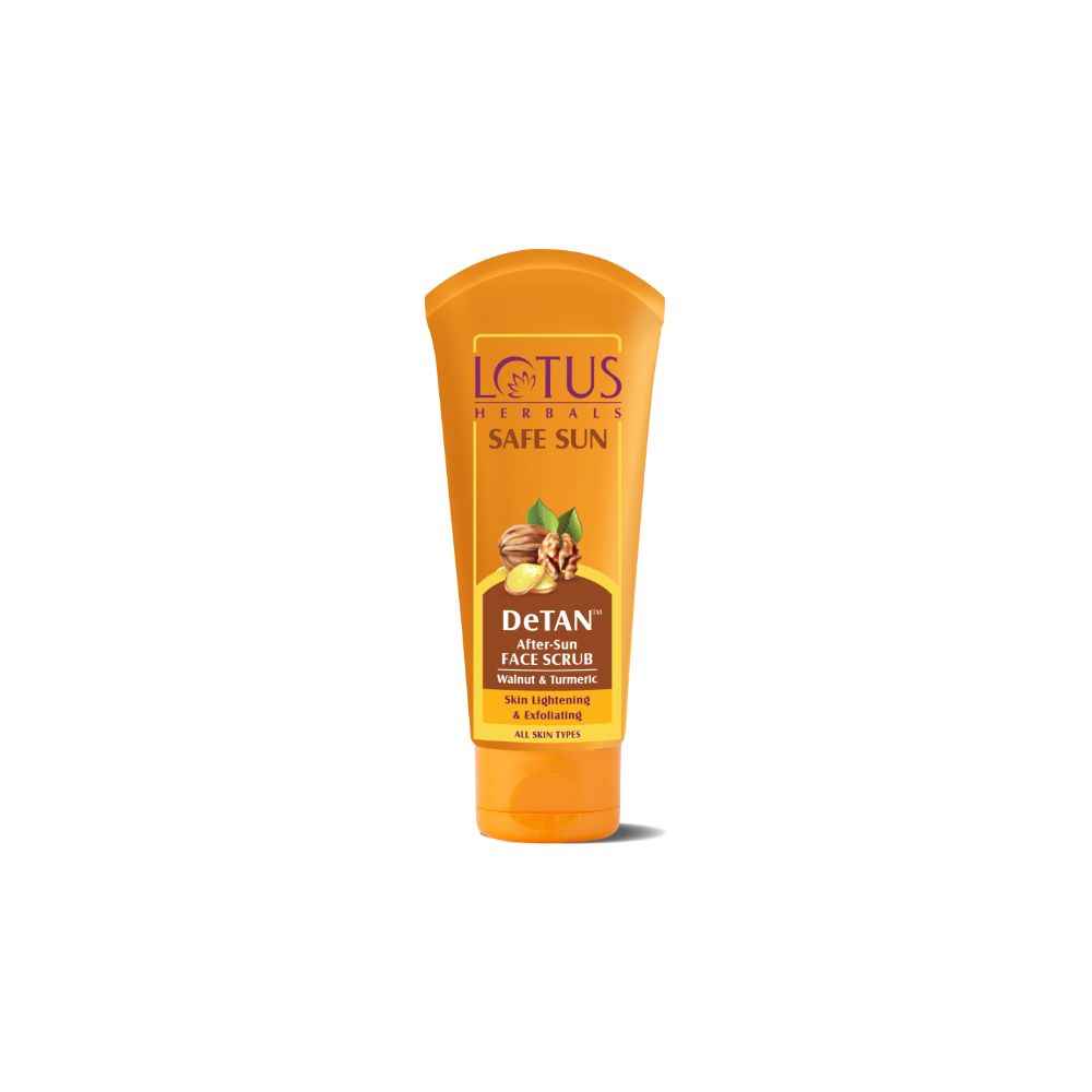 Buy Lotus Herbals Safe Sun DeTAN After-Sun Face Scrub | Walnut & Turmeric | All Skin Types | 100g - Purplle