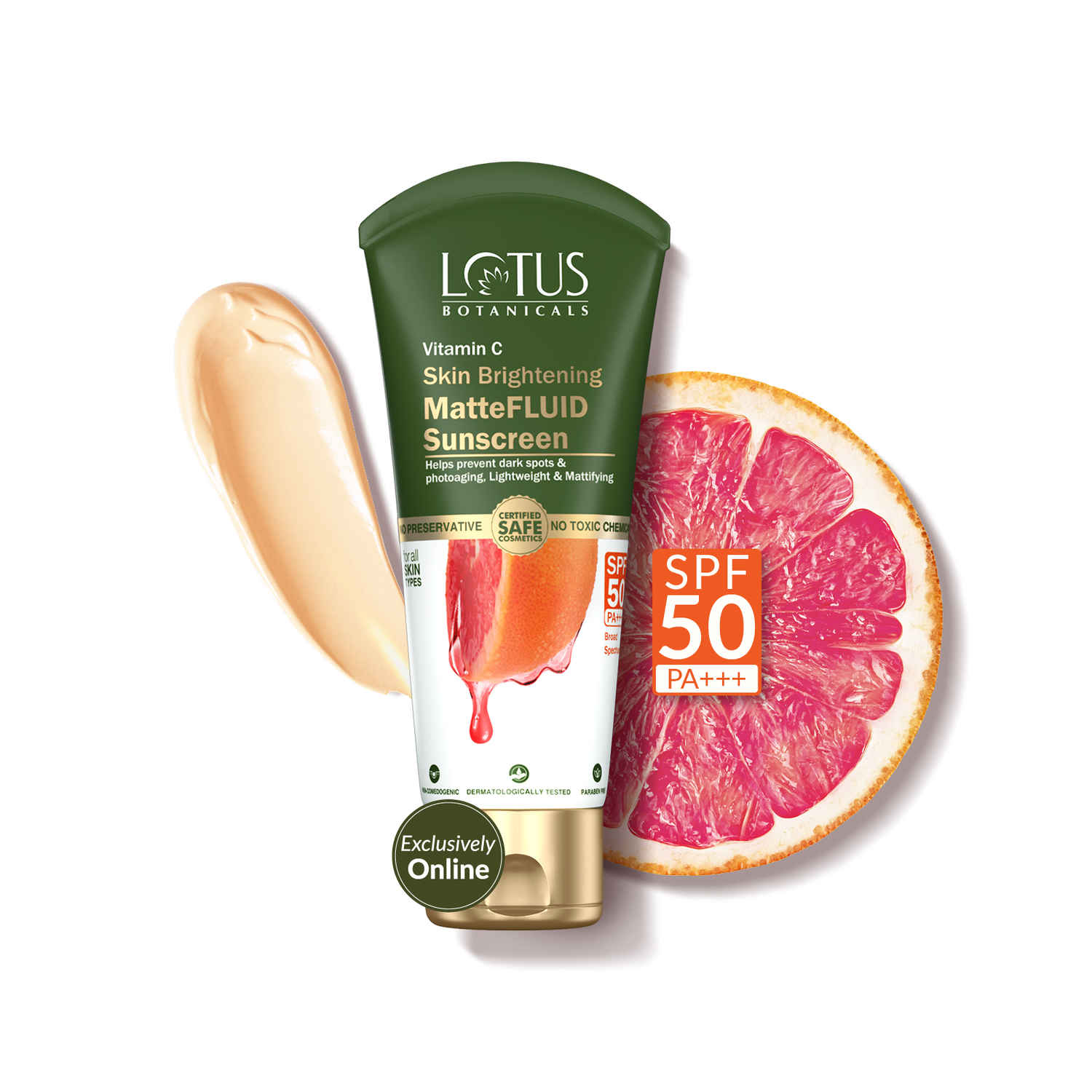 Buy Lotus Botanicals Vitamin C Matte Fluid Sunscreen, SPF 50 | PA+++ - 50 gm - Purplle