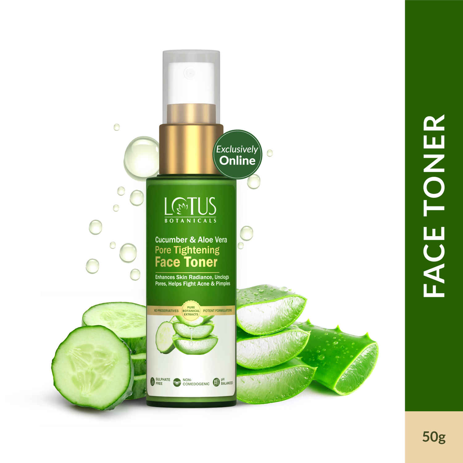 Buy Lotus Botanicals Cucumber & Aloe Vera Pore Tightening Face Toner - 50 ml - Purplle