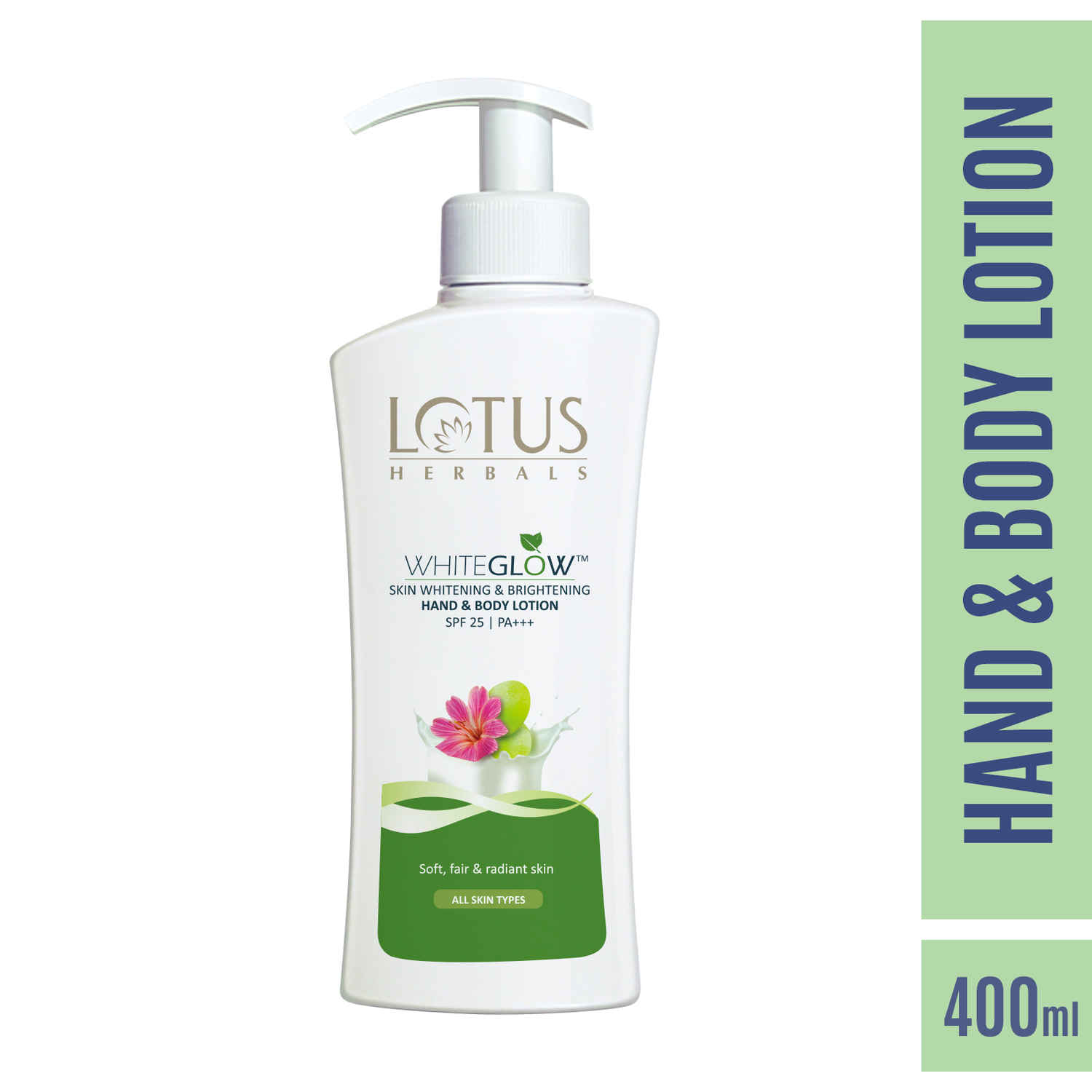Buy Lotus Herbals Whiteglow Skin Whitening & Brightening Hand & Body Lotion with SPF25 and PA+++ | For All SKin Types | 400ml - Purplle