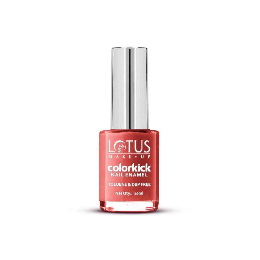 Buy Lotus Make-Up Colorkick Nail Enamel - Red Chilly 90 | Chip Resistant | Glossy Finish | 10ml - Purplle