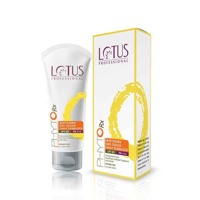 Buy Lotus Professional PhytoRx Whitening Dry-Touch Daily Sunblock SPF 80 PA+++ | 50g - Purplle