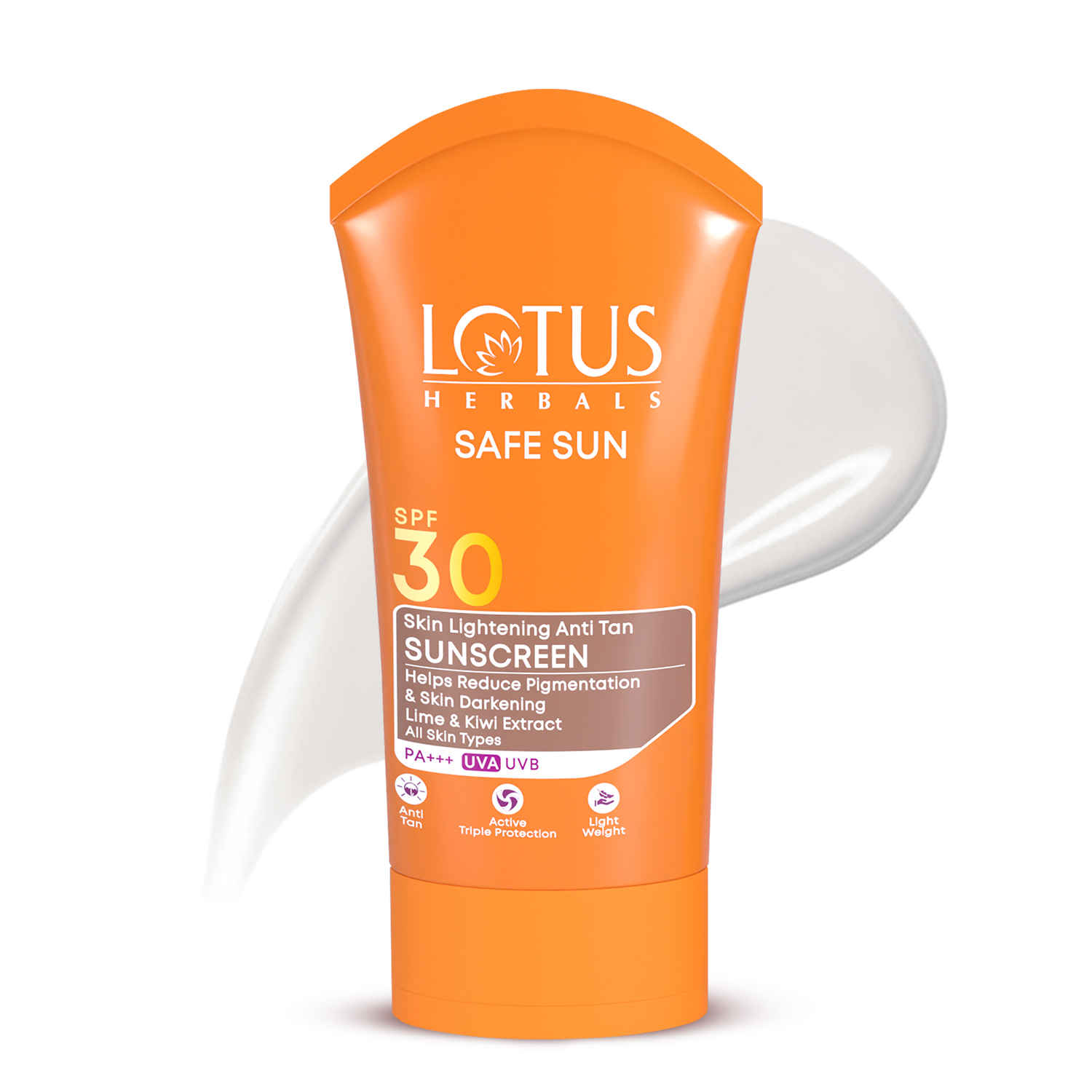 Buy Lotus Herbals Safe Sun Skin Lightening Anti -Tan Sunscreen | SPF 30 | PA+++ | Active Triple Protection | 50 gm - Purplle