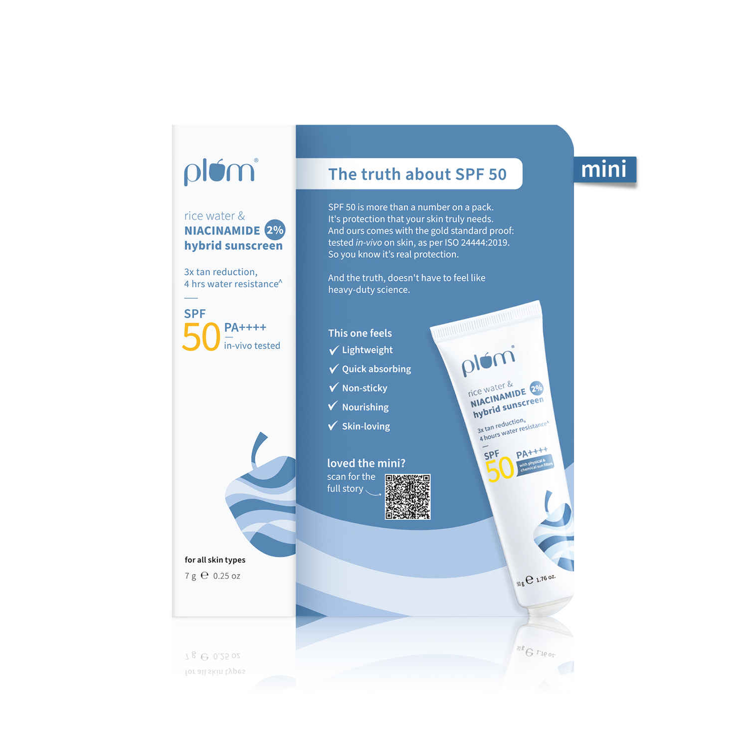 Buy Plum Rice Water & 2% Niacinamide Hybrid Sunscreen | 7 gm | Mini - Purplle