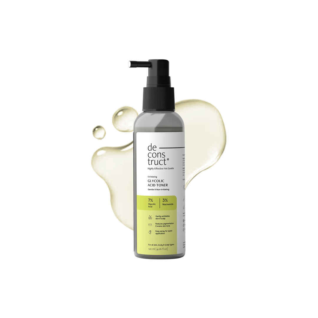 Buy Deconstruct 7% Glycolic Acid Toner with Niacinamide For Glowing Skin, For Face,Body & Scalp 120 ml - Purplle