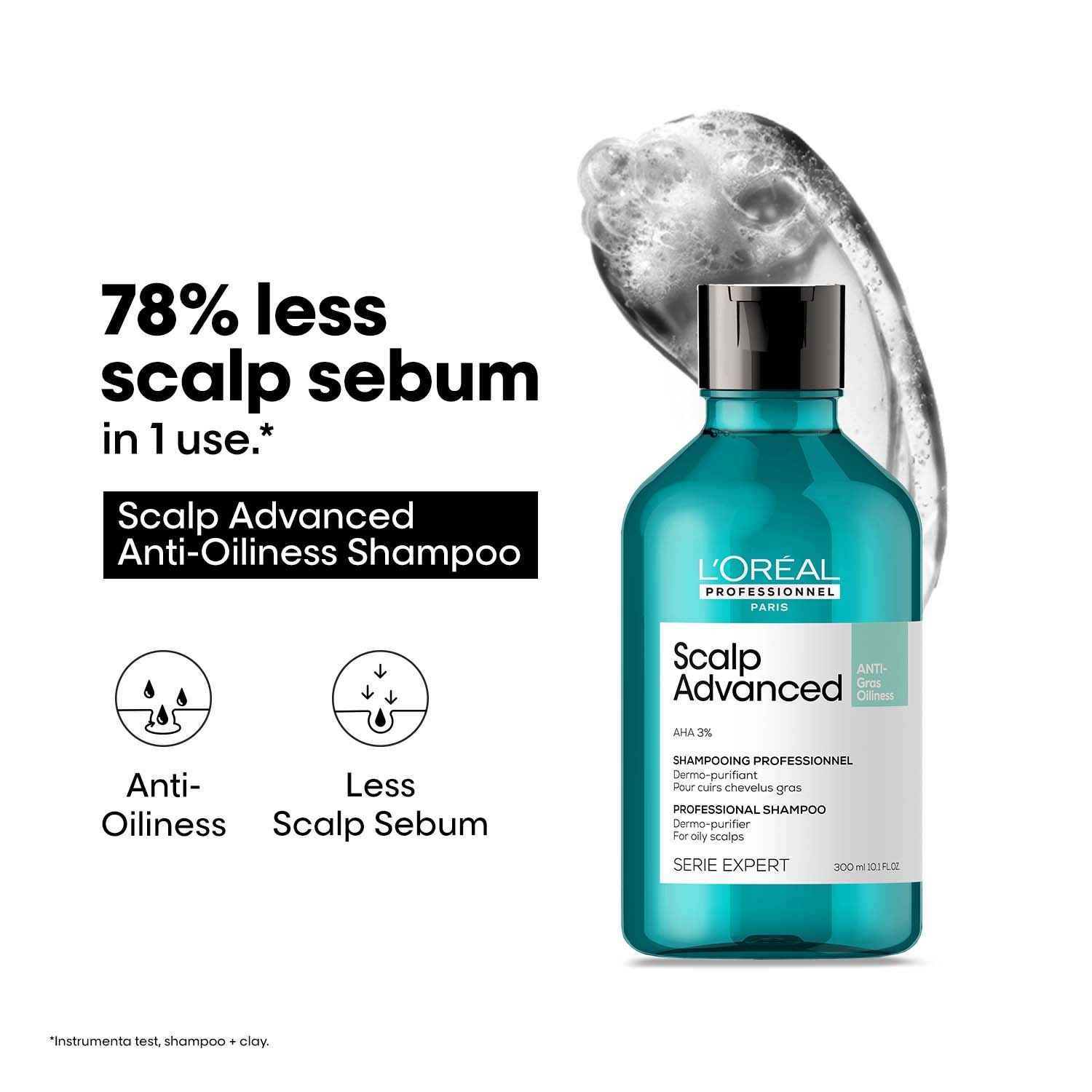 Buy L'Oreal Professionnel Scalp Advanced Anti-Oiliness Dermo-Purifier Shampoo 300 ml for Oily Scalps - Purplle