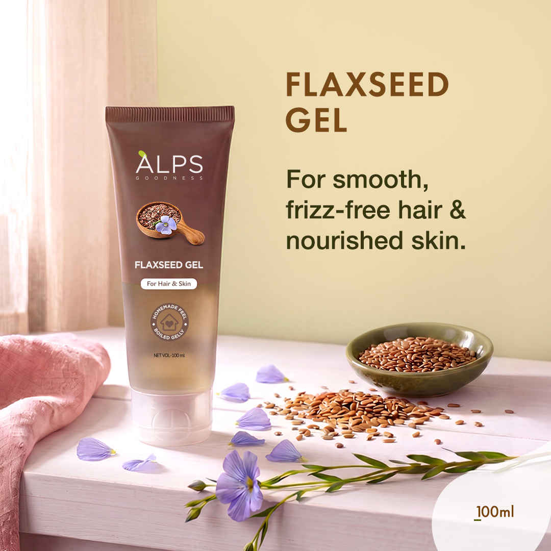 Buy Alps Goodness Flaxseed Gel (100 ml) I For Hair & Skin I Frizz-Control | Smoothening I Moisture Rich I Soft Long Hair | Easy to use  - Purplle
