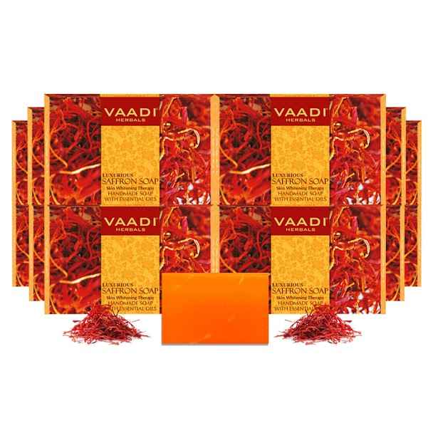 Buy Vaadi Herbals Pack of 12 LUXURIOUS SAFFRON SOAP - Skin Whitening Therapy (12 x 75 g) - Purplle