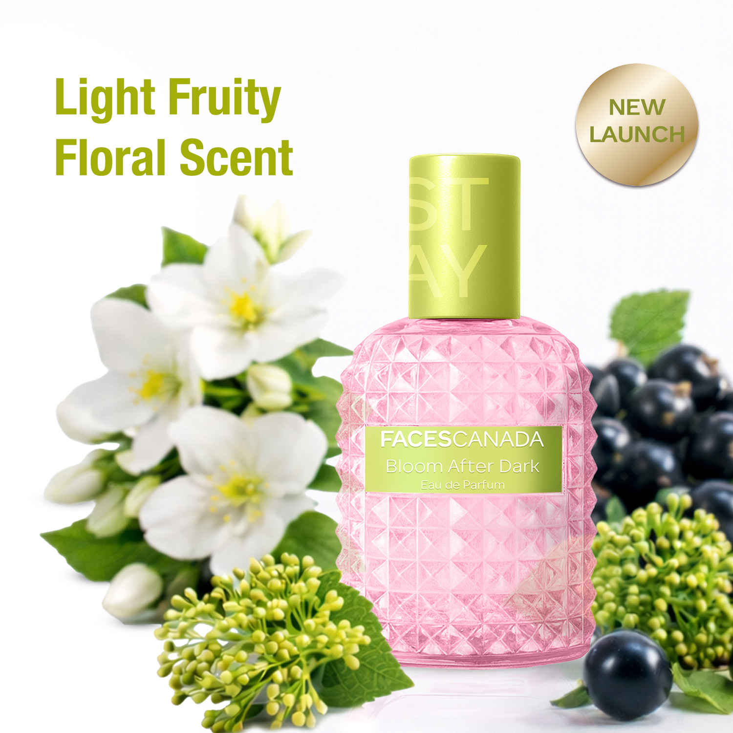Buy FACES CANADA STAY Bloom After Dark Eau de Parfum Mini for Women, 20 ml | Long-Lasting Fruity Floral Perfume with Blackcurrant, Jasmine & Cedar Wood | Elegant Night Scent | Gifts for Women | Premium Fragrance - Purplle