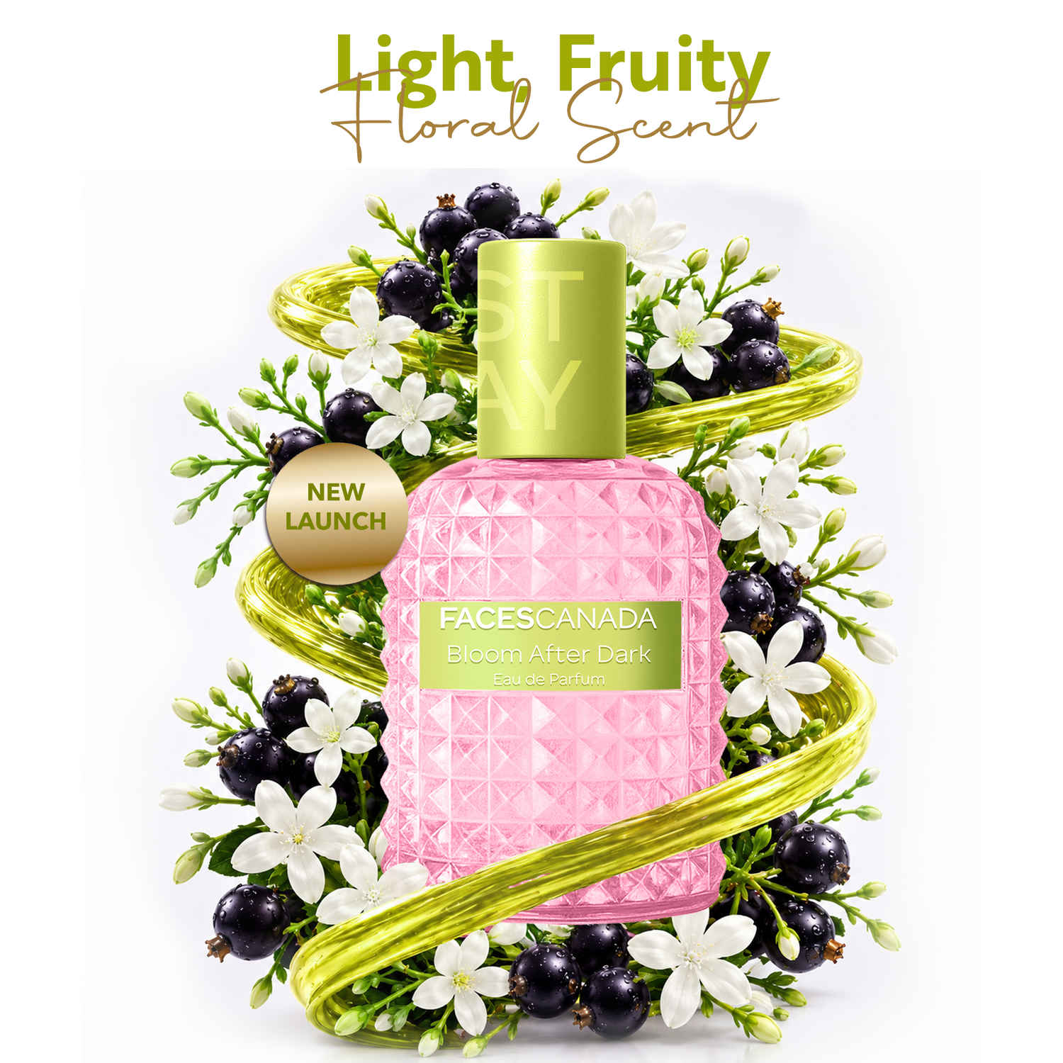 Buy FACES CANADA STAY Bloom After Dark Eau de Parfum Mini for Women, 20 ml | Long-Lasting Fruity Floral Perfume with Blackcurrant, Jasmine & Cedar Wood | Elegant Night Scent | Gifts for Women | Premium Fragrance - Purplle