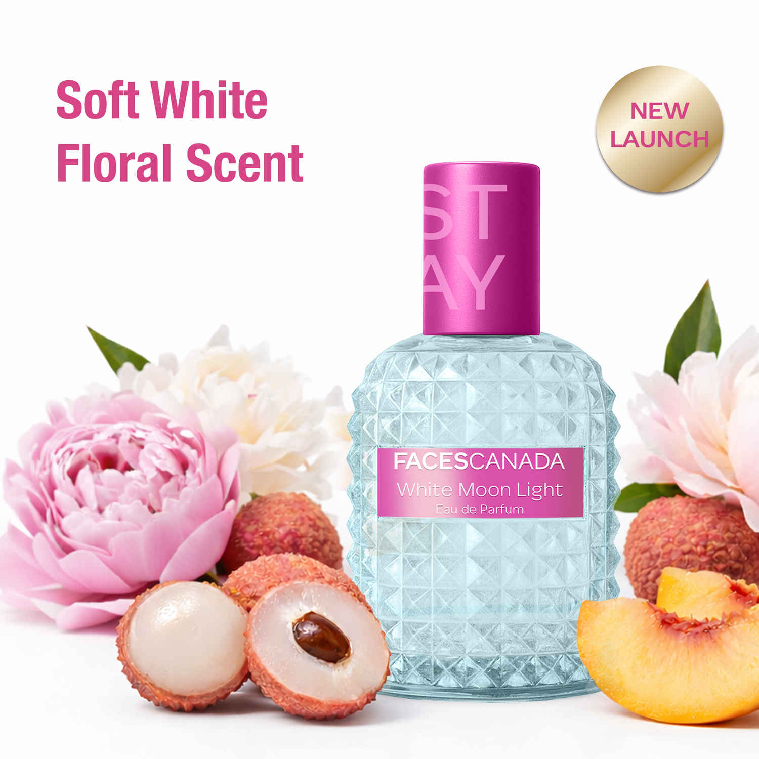 Buy FACES CANADA STAY White Moon Light Eau de Parfum Mini for Women, 20 ml | Long-Lasting Fresh Floral Perfume with Litchi, Peach & Jasmine | Elegant Daily Scent | Gifts for Women | Premium Fragrance - Purplle