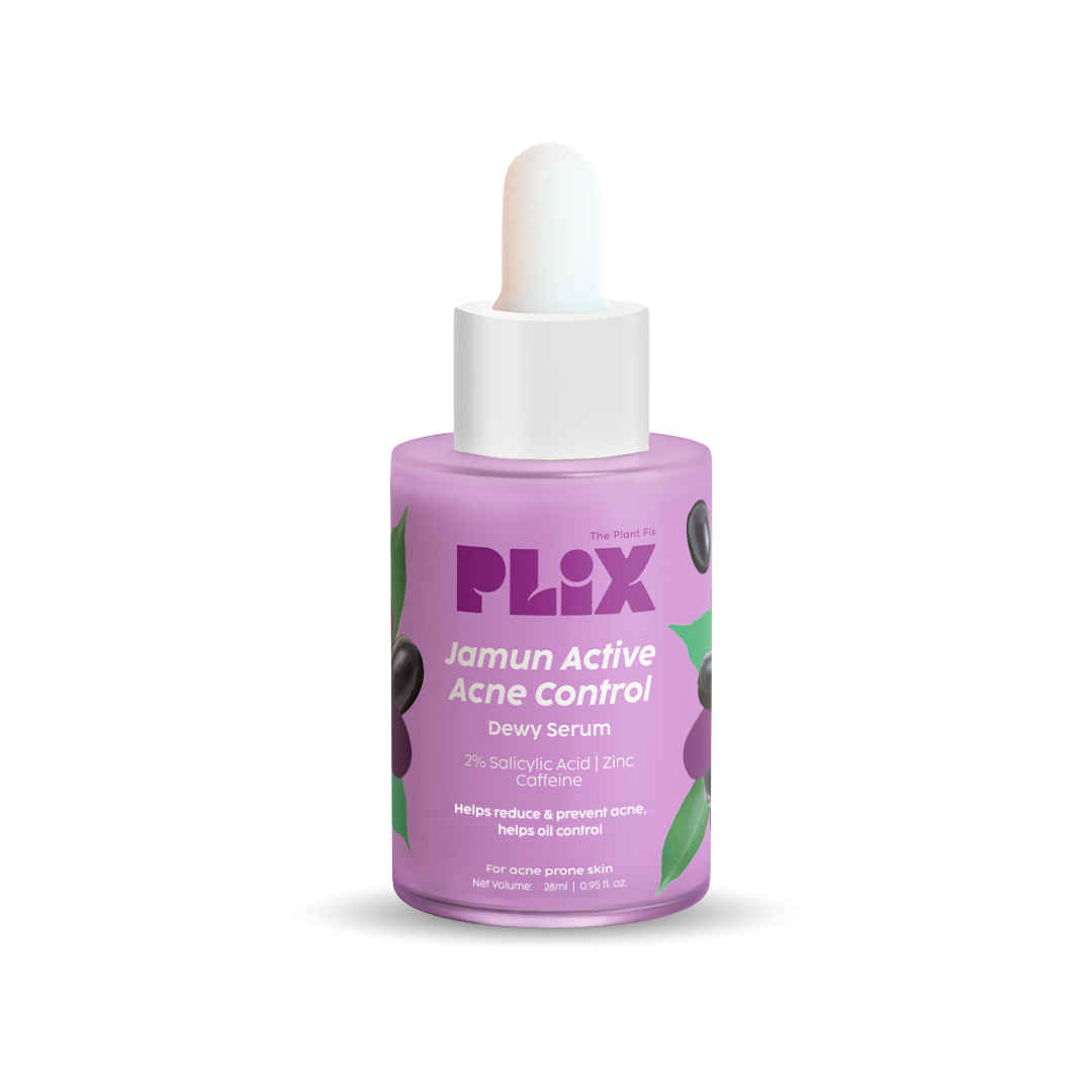 Buy PLIX Jamun 2% Salicylic Acid Exfoliating Face Serum for Active Acne & Oil Control | With Zinc, Caffeine & Jamun Extract | Reduces Pores, Acne Marks & Blemishes | For Oily & Acne-Prone Skin | 28 ml - Purplle