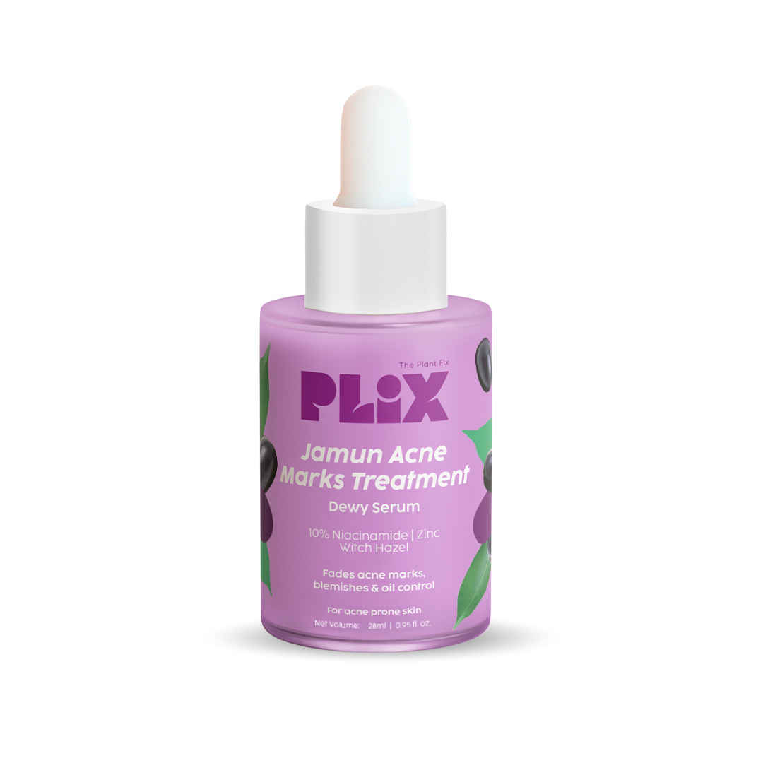 Buy PLIX Jamun 10% Niacinamide Face Serum for Acne Marks & Oil Control | With Jamun Extract, Witch Hazel & Zinc | Reduces Pores, Spots & Discolouration | For Oily & Acne-Prone Skin | 28 ml - Purplle
