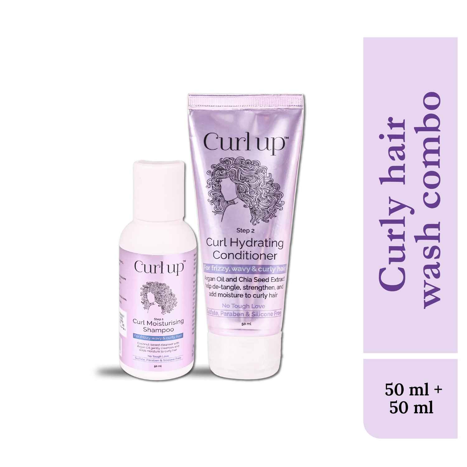 Buy Curl Up Wash Combo with Shampoo & Conditioner (50 ml + 50 ml) - Purplle