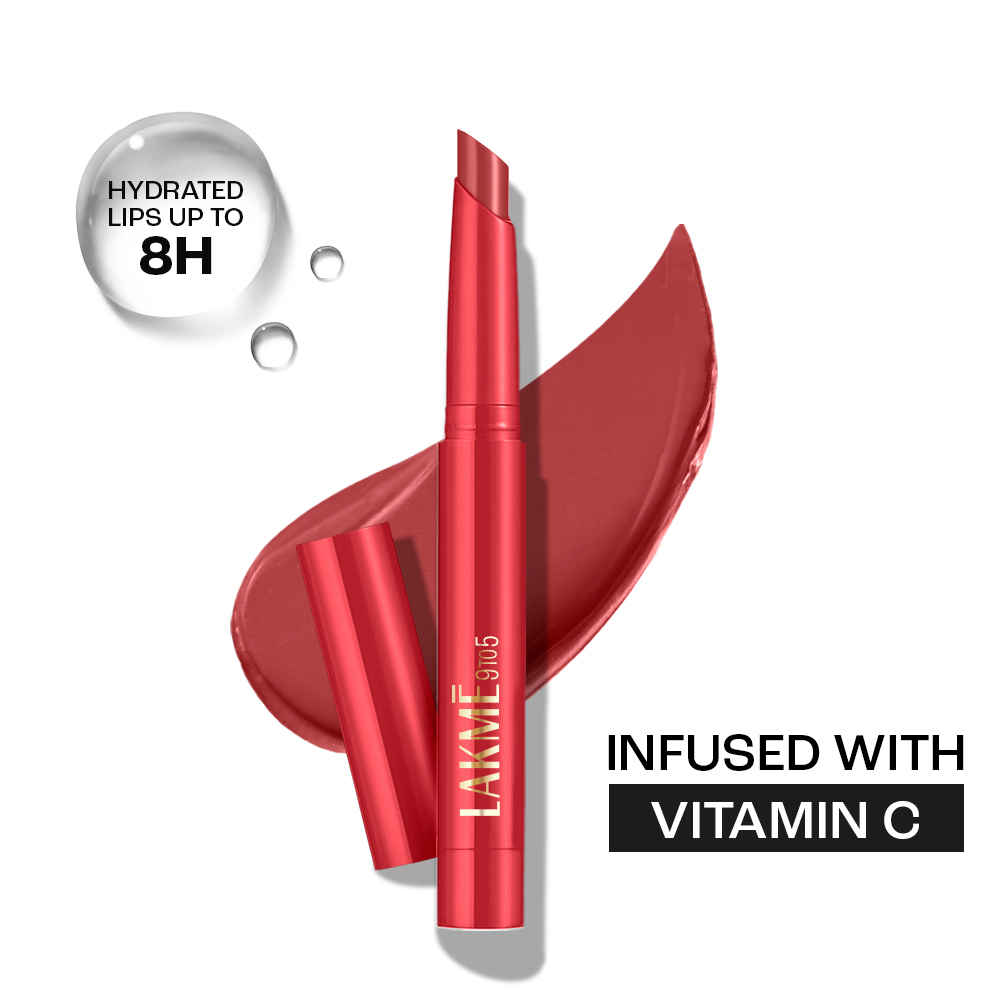 Buy Lakme 9 to 5 Forever Matte Lip Crayon, Routine Red, 1.1 gm with Vitamin C, Long-lasting Hydration - Purplle