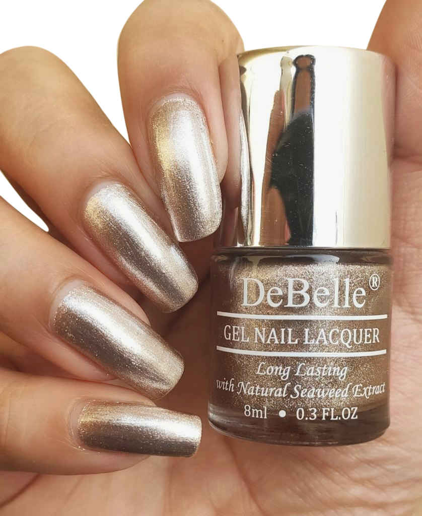 Buy DeBelle Gel Nail Lacquer Pandora (Blush Rose Gold Glitter) - (8 ml) - Purplle