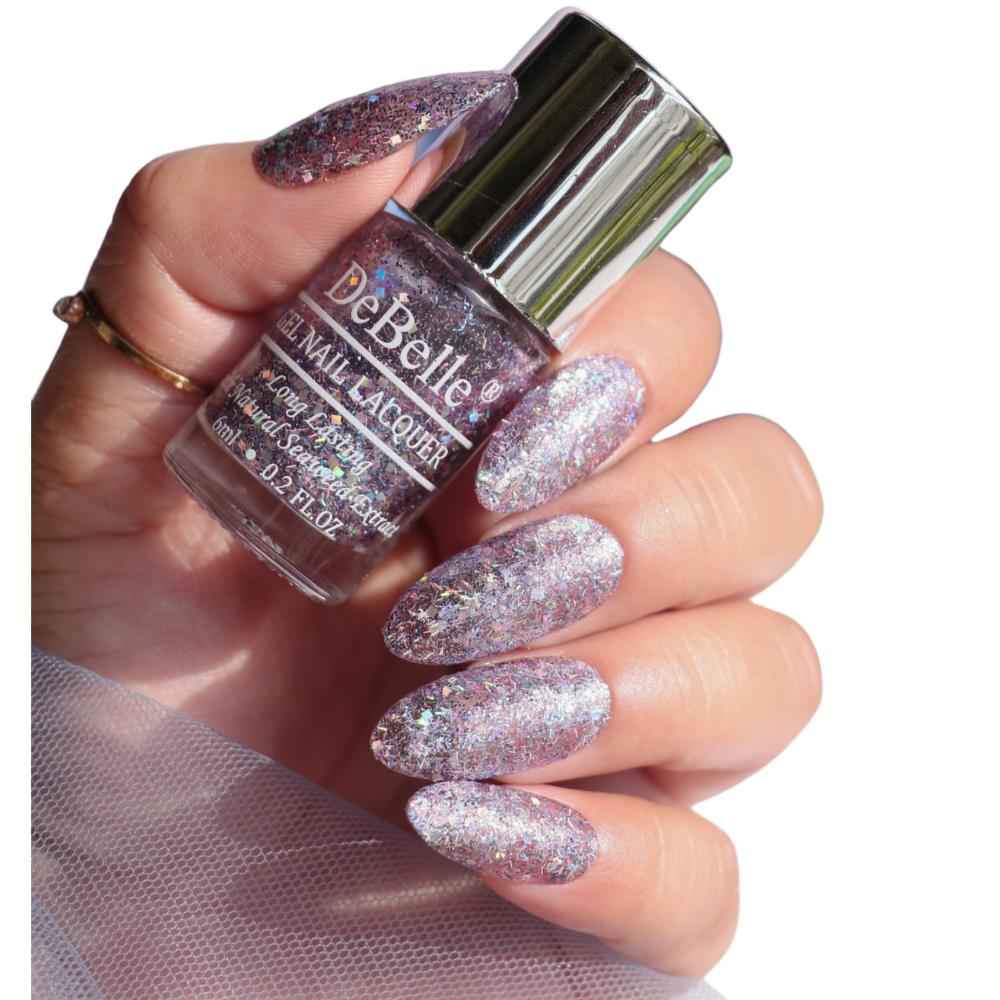Buy DeBelle Gel Nail Lacquer Tatiana Tassles (Clear Light Purple with Chunky Glitter ) - (6 ml) - Purplle