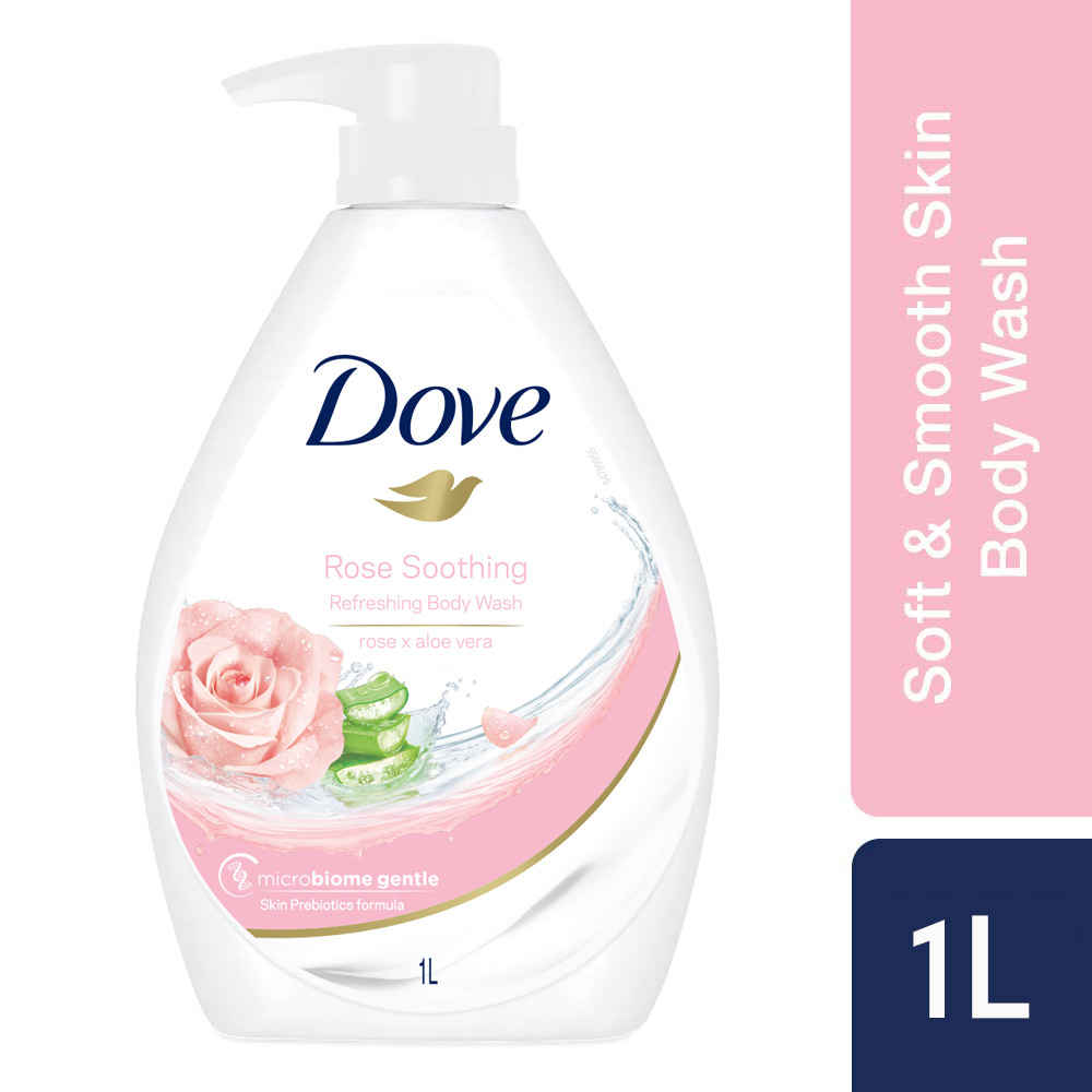 Buy Dove International Soothing Rose & Aloe Vera Body Wash for Replenished Skin, Refreshing Scent 1L - 1000 ml - Purplle