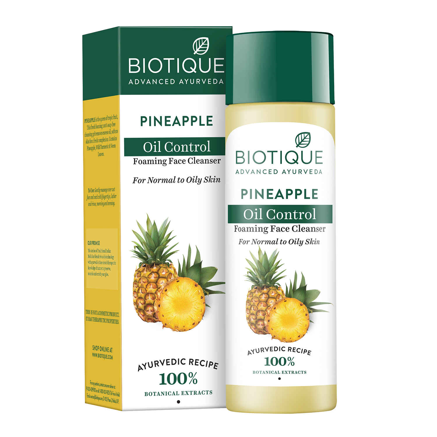 Buy Biotique Pineapple Oil Control Foaming Face Cleanser (120 ml) - Purplle