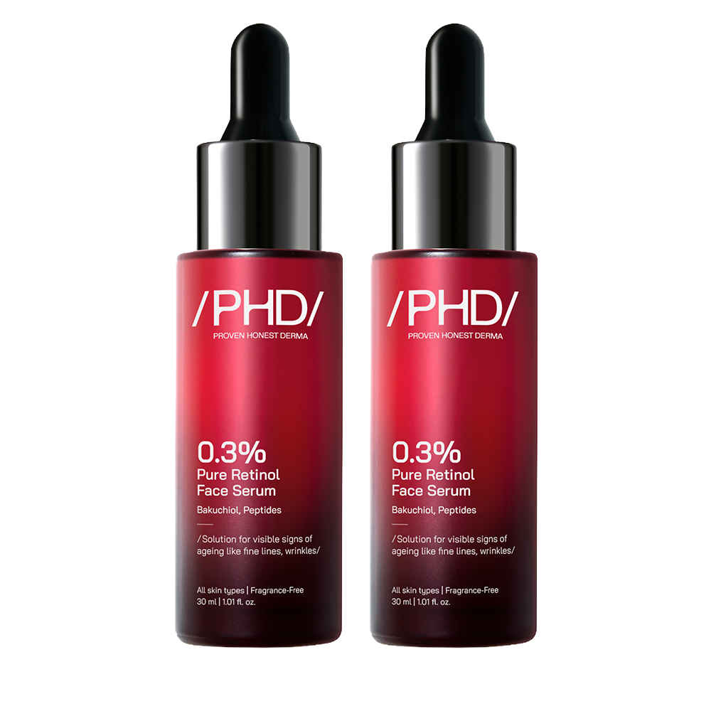Buy Proven Honest Derma (PHD) / 0.3% Retinol Face Serum with Bakuchiol & Peptides | Retinol Serum for Face Anti Aging & Wrinkles | Night Serum for Men & Women | Reduces Fine Lines | For Oily, Dry & Combination Skin | (Pack of 2) - Purplle