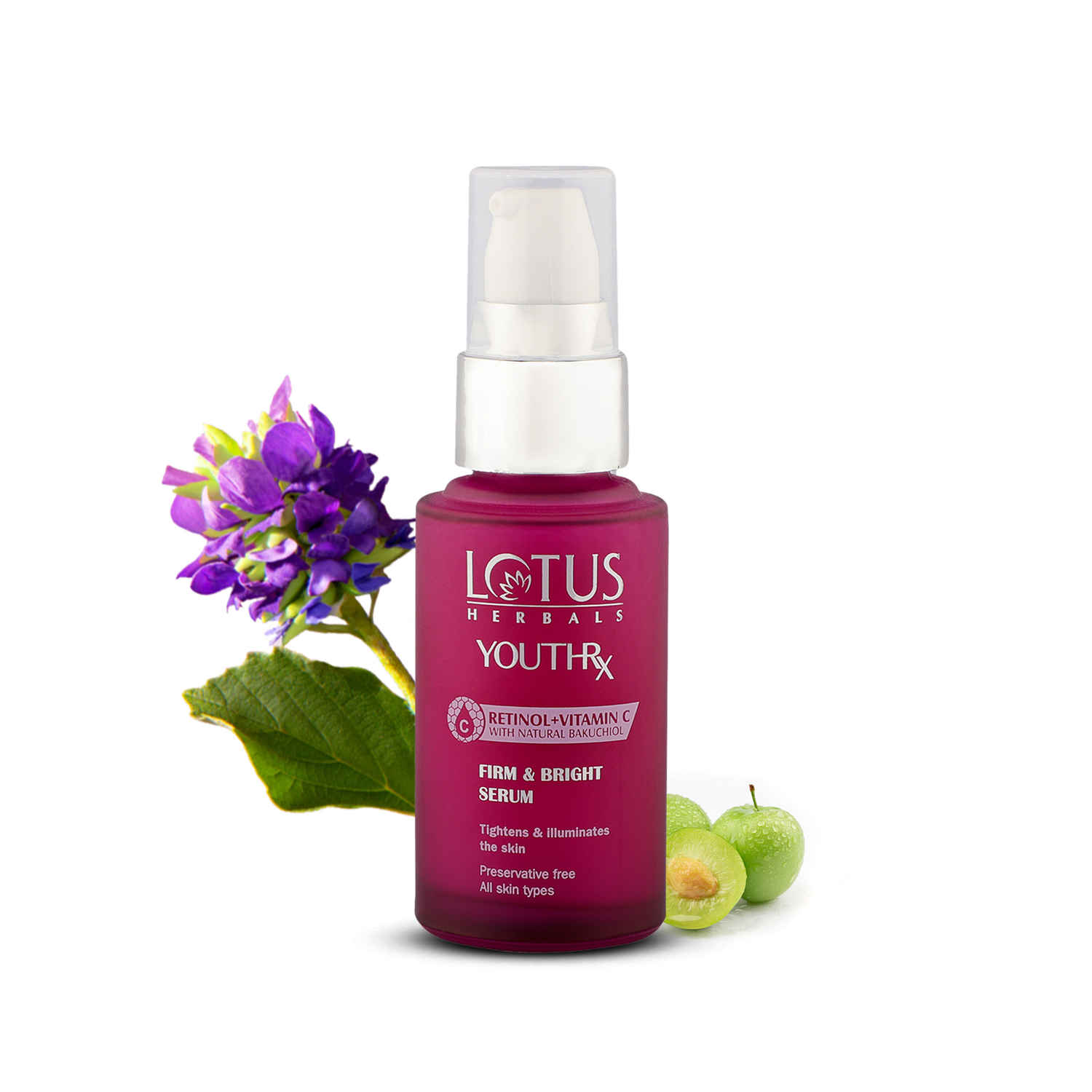 Buy Lotus Herbals YouthRx Firm & Bright Face Serum | Bakuchiol Retinol & Vitamin C | Anti Ageing & Brightening | 30ml - Purplle