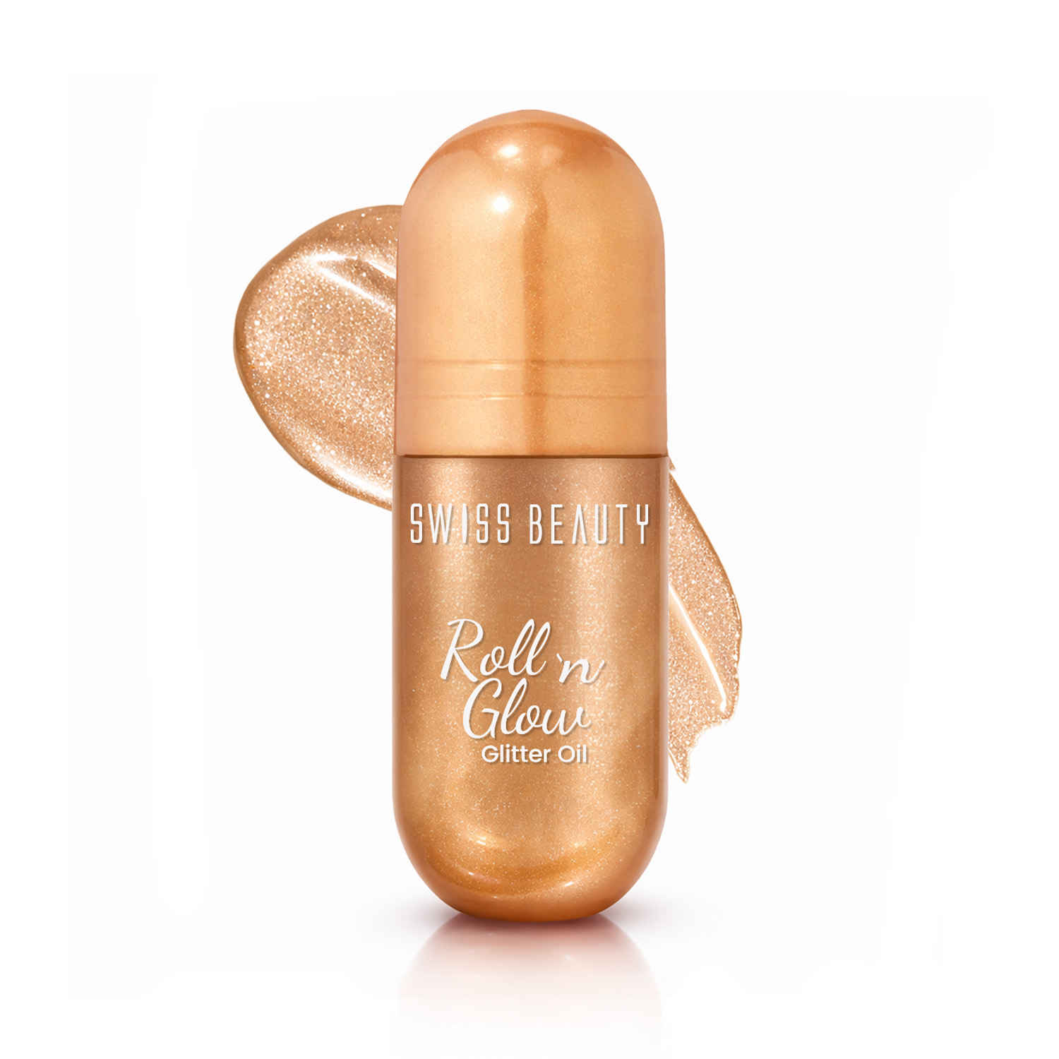 Buy Swiss Beauty Roll 'n' Glow Glitter Oil | Instant Shine - 13.5 ml, Roll 'n' Gold - Purplle