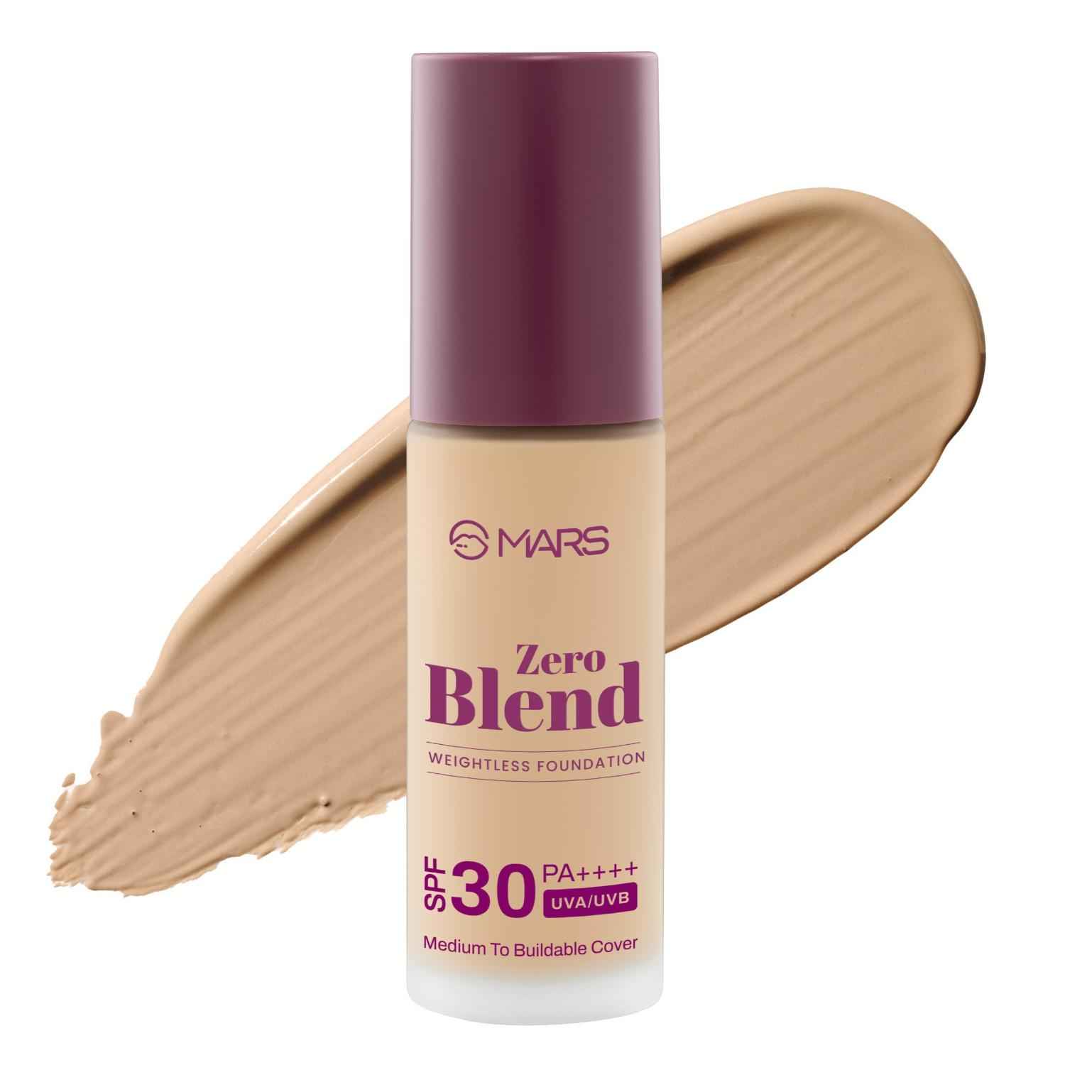 Buy MARS SPF30 PA++++ Zero Blend Weightless Liquid Foundation for Makeup ( 30 ml ) (09-AMBER MAPLE) | Lightweight & Long-Lasting | Matte Finish | Buildable Coverage | Sweat-Proof | Hydrating Formula - Purplle