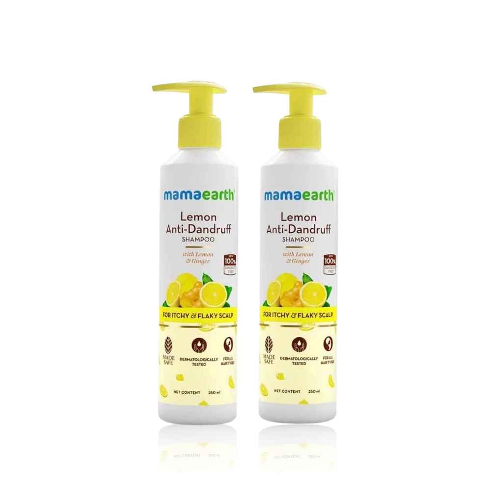Buy Mamaearth Lemon Anti-Dandruff Shampoo with Lemon & Ginger for up to 100% Dandruff & Itch-free Scalp- 250 ml (Pack of 2) - Purplle