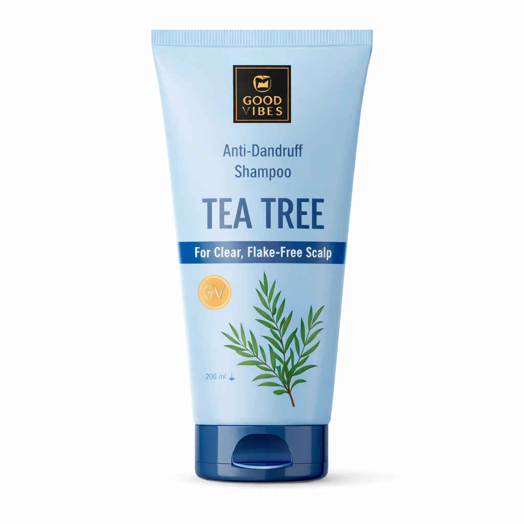 Buy Good Vibes Tea Tree, Salicylic Acid & Piroctone Olamine, Anti-Dandruff Shampoo200 ml - Purplle