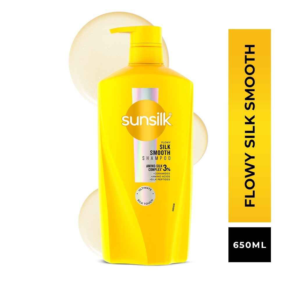 Buy Sunsilk Flowy Silk Smooth Shampoo 650 ml - Purplle