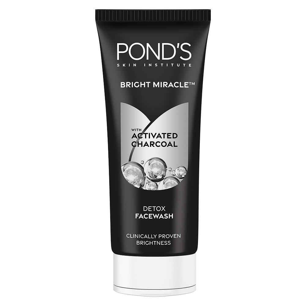 Buy Ponds Bright Miracle Detox Facewash with 10X Power of Charcoal (100 gm) - Purplle