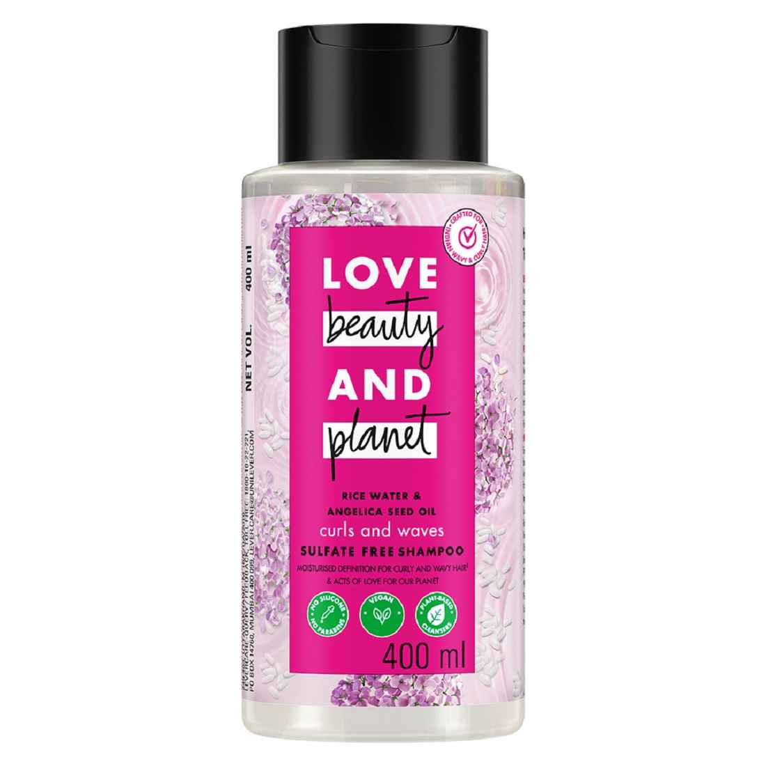 Buy Love Beauty Planet Rice Water & Angelica Seed Oil Silicone Free Shampoo for curly & wavy hair- 400 ml - Purplle