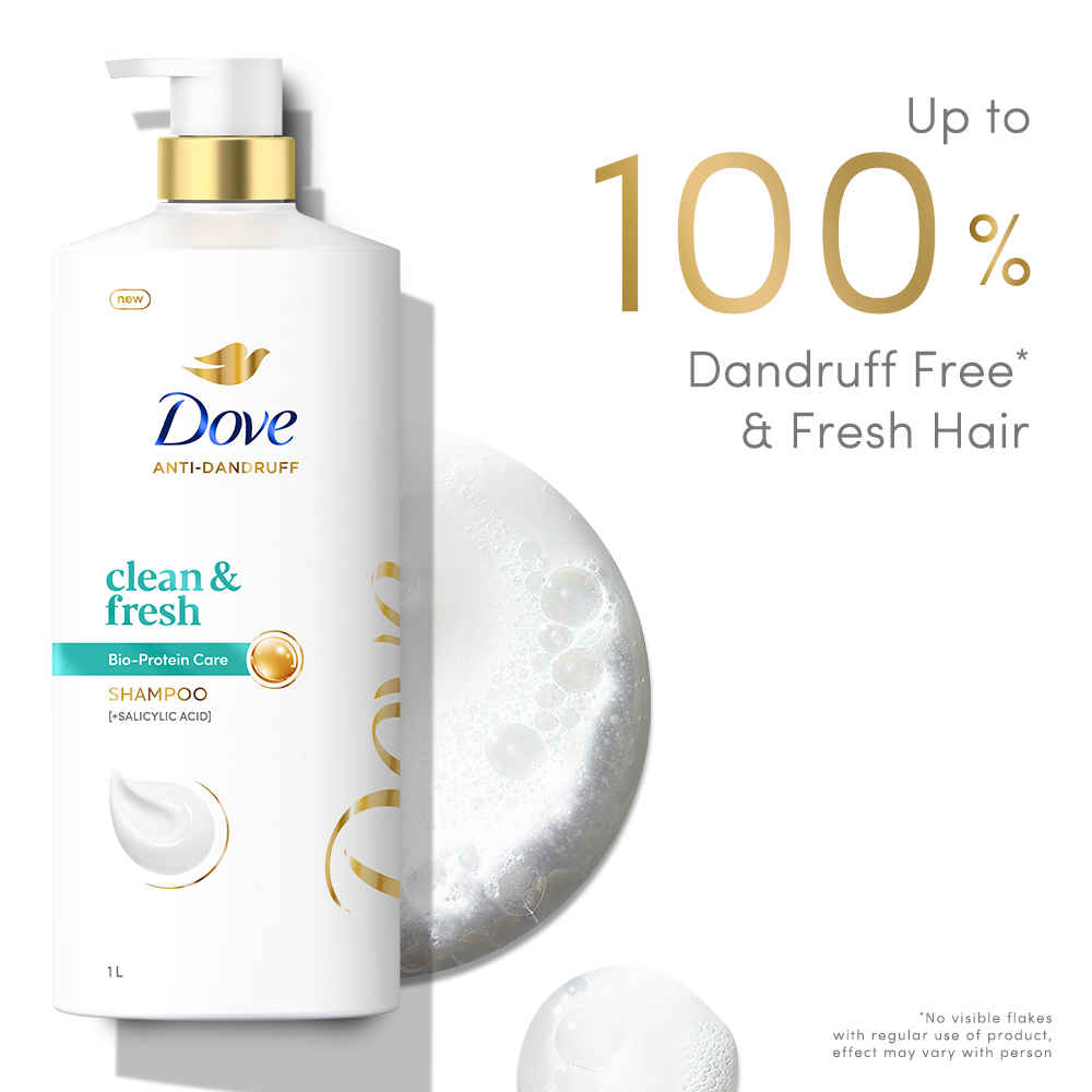 Buy Dove Dandruff Clean & Fresh Shampoo for Dry, Itchy & Flaky Scalp, 1 Litre - 1 L - Purplle